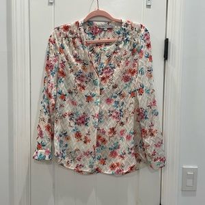 Daniel Rainn Floral Button Down Blouse